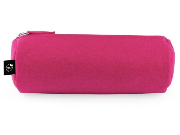 Estuche multiusos Nomad cilíndrico en fieltro reciclado rPET Rosa detalle 12