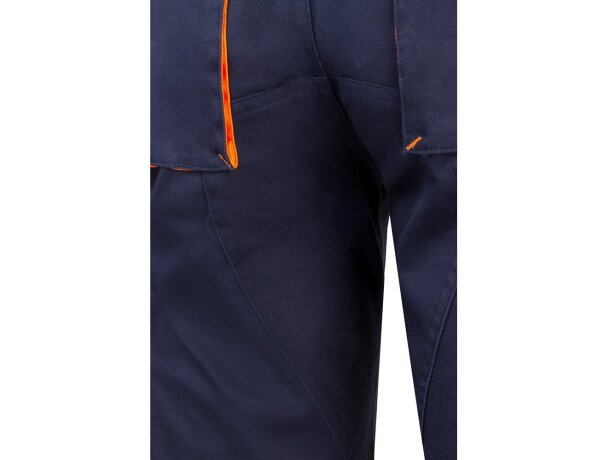 Bermudas Hemera bicolor multibolsillos con cinturilla elástica Azul marino/Naranja detalle 13