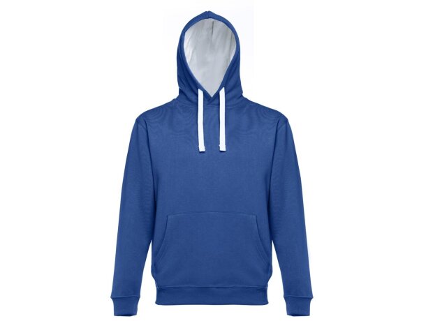 Sudadera Moscow unisex con capucha, bolsillo marsupial y cordones Azul royal detalle 25