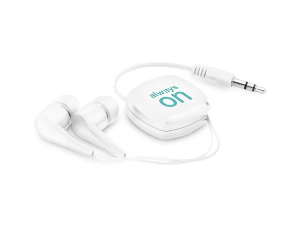 Auriculares con cable retráctil blanco