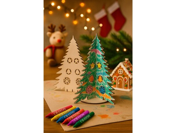 Árbol de Navidad Pinery de madera FSC plegable para colorear detalle 2