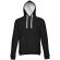 Sudadera Moscow unisex con capucha, bolsillo marsupial y cordones Negro/Gris claro matizado detalle 13