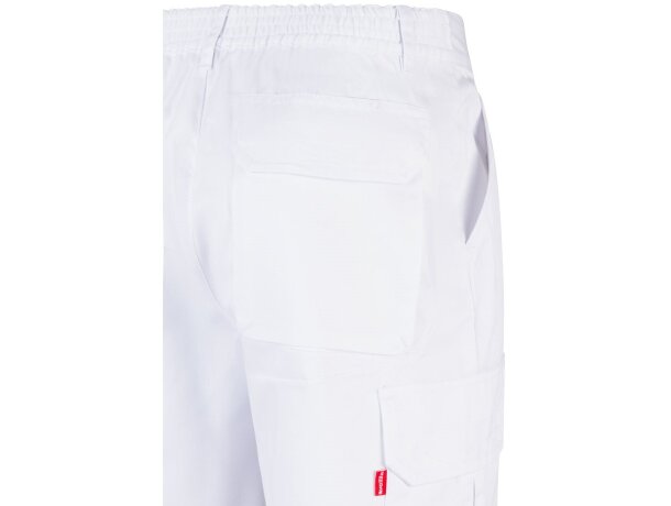 Bermudas Chione multibolsillos en sarga con cinturilla elástica Blanco detalle 26