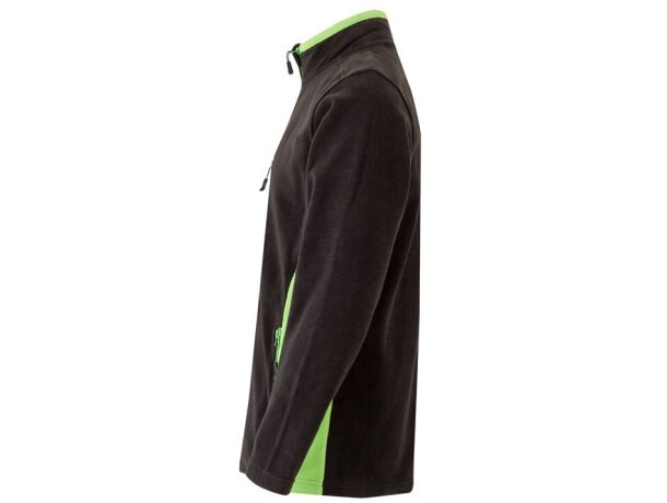Chaqueta polar bicolor Geras con cinco bolsillos y cremallera Negro/Verde detalle 10
