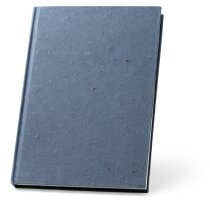 Bloc A5 azul cascarilla café para personalizar logo