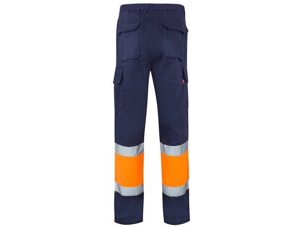 Pantalón de sarga bicolor VL Athena con bandas reflectantes Azul marino/Naranja detalle 20