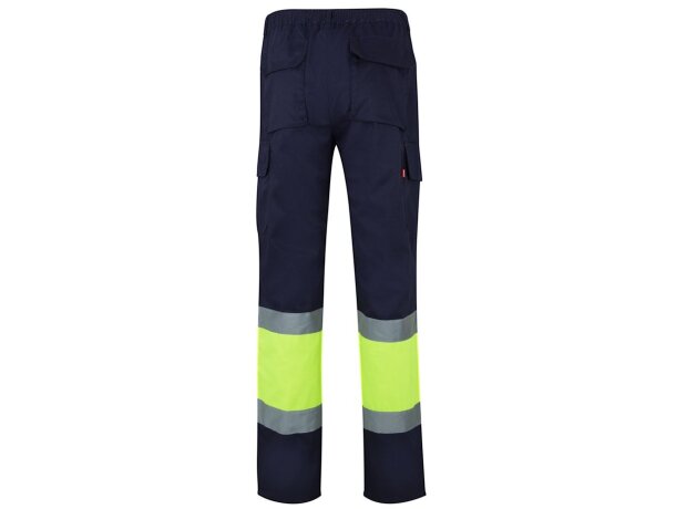 Pantalón multibolsillos bicolor poseidon con reflectantes Azul marino/Amarillo detalle 40