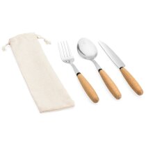 Juego cubiertos Boulud acero y madera acacia