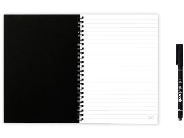 Libreta infinitebook lined a5 con hojas de pizarra reutilizables Negro detalle 7