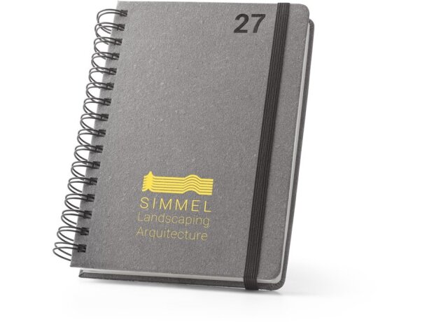 Agenda simmel a5 anillas en cuero reciclado con cierre elástico Negro detalle 9