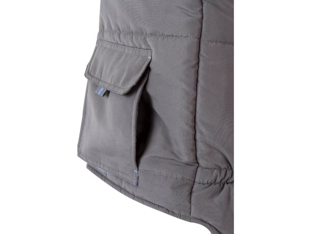 Chaleco acolchado bicolor multibolsillos unisex VL Nergal Gris/Azul claro detalle 36
