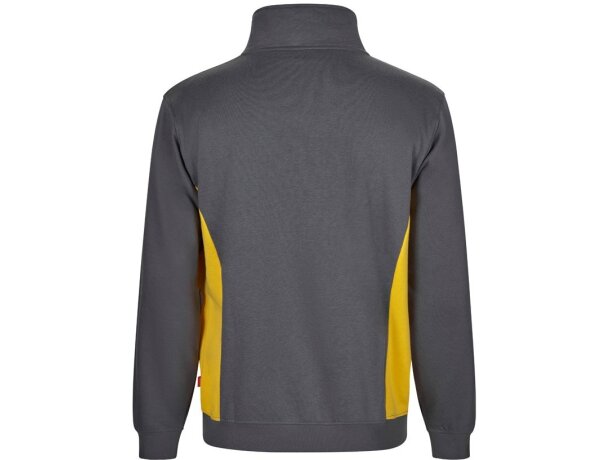 Sudadera de rizo bicolor Svarog cuello alto media cremallera Gris/Amarillo detalle 38