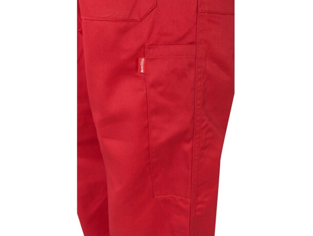 Mono de sarga yama con cremallera doble cursor y bolsillos Rojo detalle 40