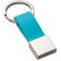 Llavero Bumper moderno de metal y polipiel personalizado azul claro
