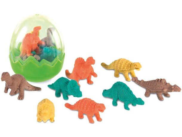 Set de gomas de borrar motivos de dinosaurios personalizado verde claro