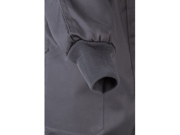 Mono de sarga yama con cremallera doble cursor y bolsillos Gris detalle 24