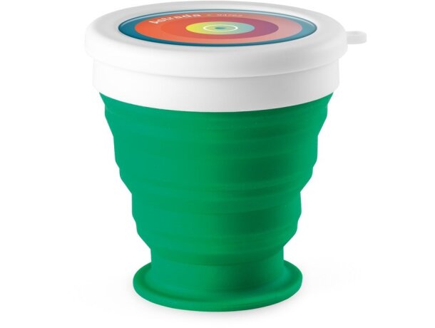 Vaso de plástico con tapa de pp silicona 250ml Hi!dea Astrada Verde detalle 3