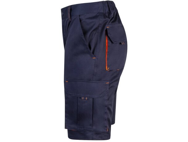 Bermudas Hemera bicolor multibolsillos con cinturilla elástica Azul marino/Naranja detalle 9
