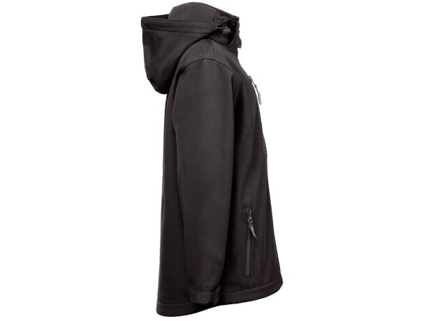 Chaqueta softshell infantil Zagreb Kids con capucha desmontable Negro detalle 19