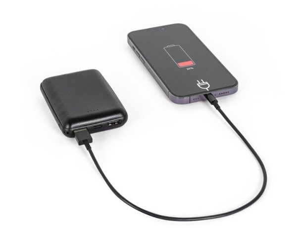 Batería externa Leakey 8 de 8000 mah con carga rápida usb-c Negro detalle 4