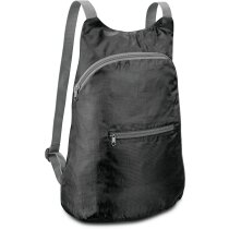 Mochila plegable con bolsillo frontal negra barata