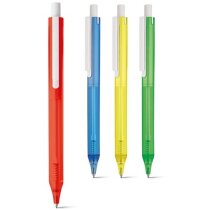 Bolígrafo Mila sencillo a color con clip blanco