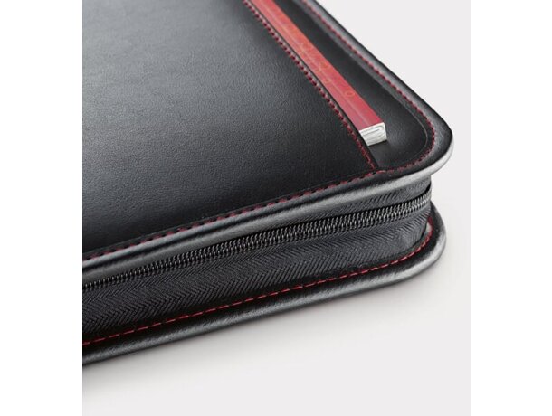 Portafolios Bielo A4 de polpiel con calculadora rojo