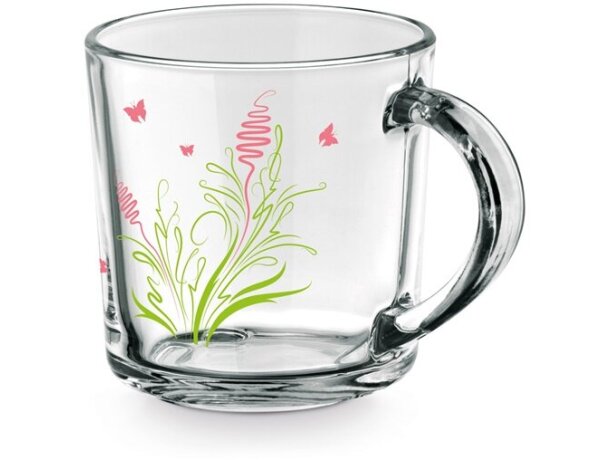 Taza Soffy de vidrio de 230 mL transparente