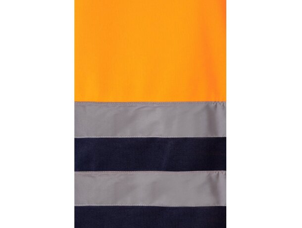 Sudadera bicolor alta visibilidad VL Thor poliéster 300 g/m² Azul marino/Naranja detalle 4