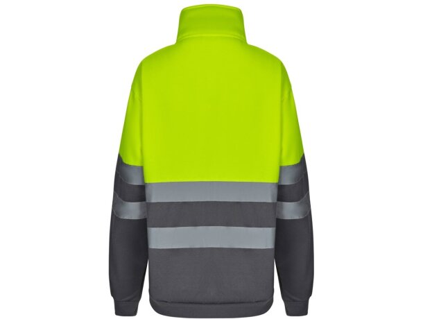Sudadera bicolor alta visibilidad VL Thor poliéster 300 g/m² Gris/Amarillo detalle 9