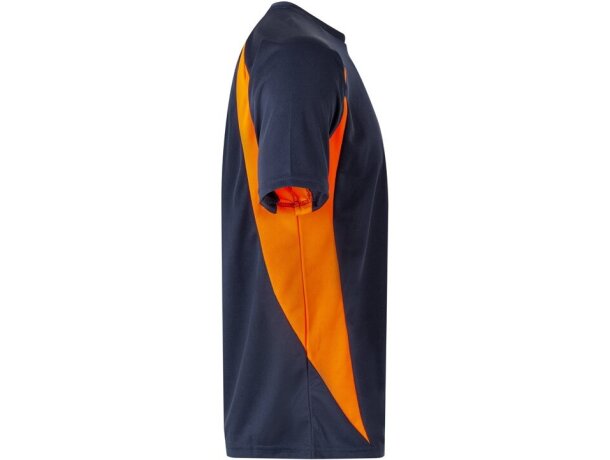 Camiseta técnica ojo de pájaro bicolor VL Slayer Azul marino/Naranja detalle 20