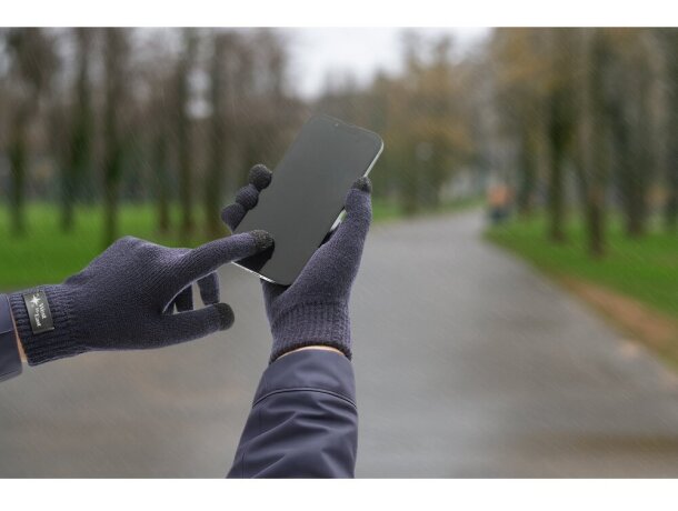 Guantes Burrow de poliéster reciclado rPET con puntas táctiles detalle 2