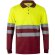Polo bicolor alta visibilidad VL Vulcan manga larga Burdeos/Amarillo