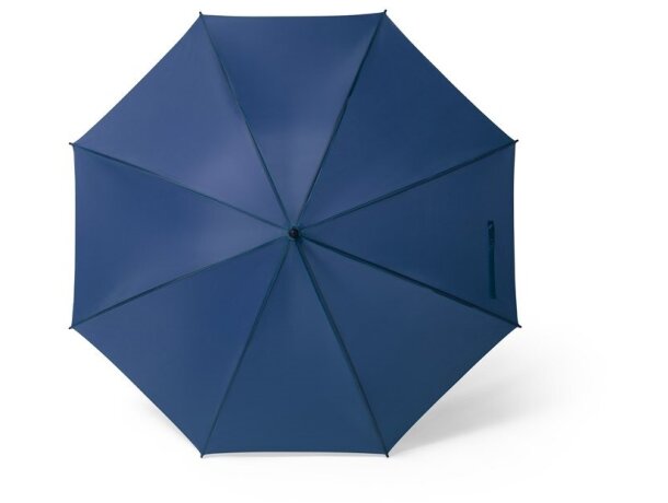 Paraguas Zane de poliéster 190T con mango de madera Azul detalle 5