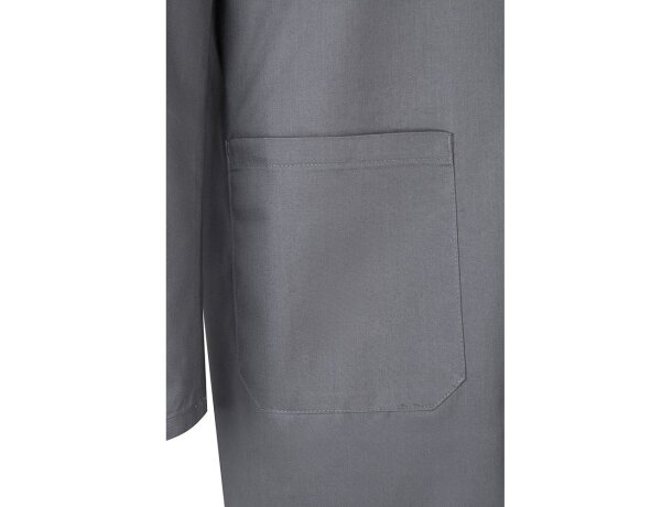 Blusa de sarga Danu unisex con cinturón y bolsillos Gris detalle 13