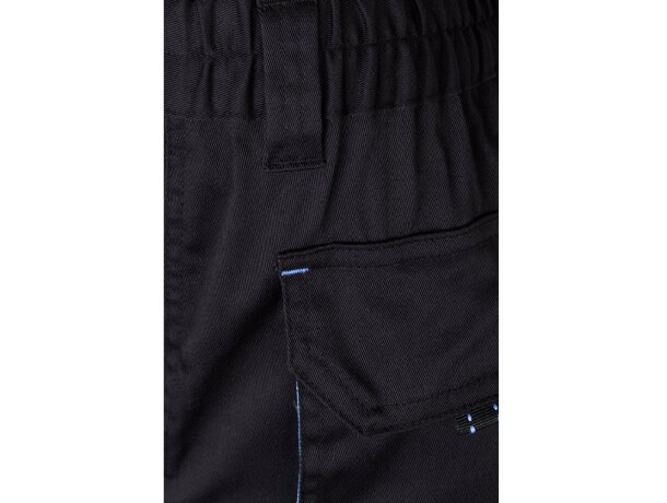 Pantalón elástico bicolor fides con seis bolsillos funcionales Negro/Azul claro detalle 47