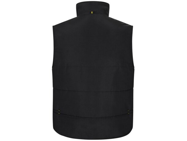 Chaleco acolchado bicolor multibolsillos unisex VL Nergal Negro/Amarillo detalle 65