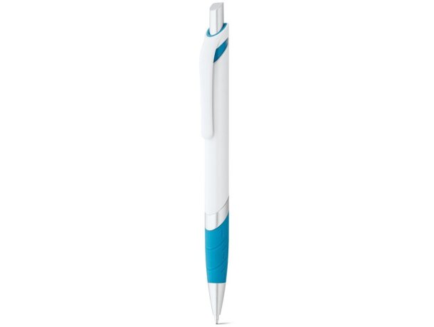 Bolígrafo con antideslizante MOLLA. Azul claro detalle 2