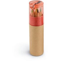 Caja Rols con sacapuntas y 6 lápices personalizado
