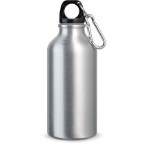Botella deportiva de aluminio con mosquetón personalizada negra Botella deportiva de aluminio con mosquetón personalizada negra