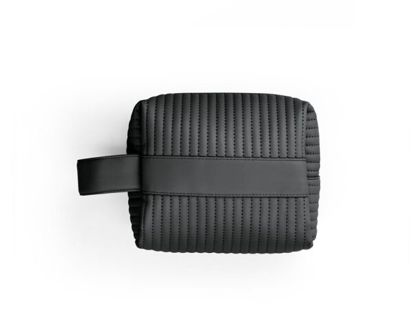 Bolso de mano Gili de PU reciclado con textura acolchada Negro detalle 8