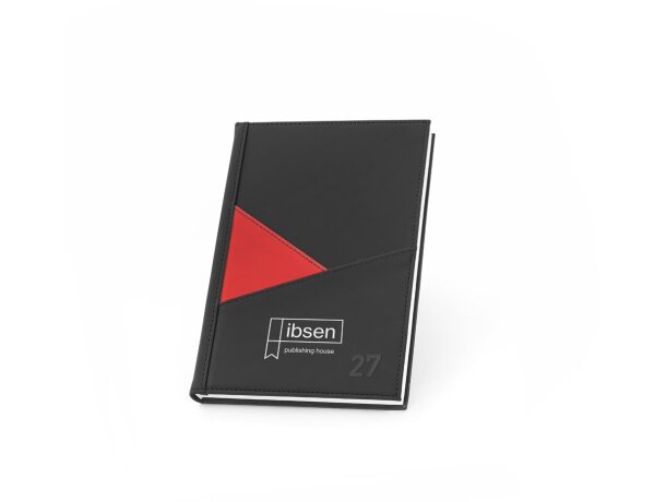 Agenda Ibsen A5 en pu con páginas fsc certificadas y bolsillos Rojo detalle 10