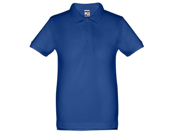 Polo Adam Kids de algodón para niños con cuello canalé Azul royal detalle 10