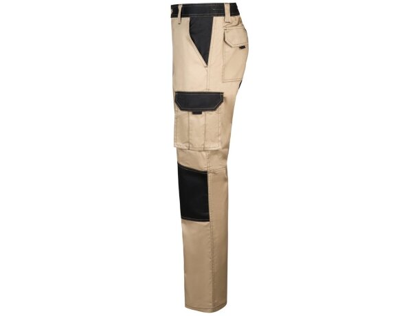 Pantalón sarga multibolsillos bicolor njord slim fit Beige detalle 4