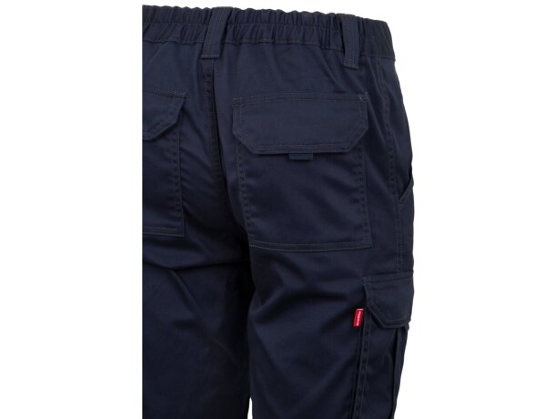 Bermudas elásticas multibolsillos Hebe con cinturilla elástica Azul marino detalle 11