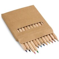 Caja de cartón con 12 lápices de madera de colores personalizado Caja de cartón con 12 lápices de madera de colores personalizado