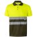 Polo bicolor alta visibilidad Cupid manga corta reflectante Verde militar/Amarillo