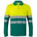 Polo pluto bicolor de manga larga con bandas reflectantes Verde/Amarillo