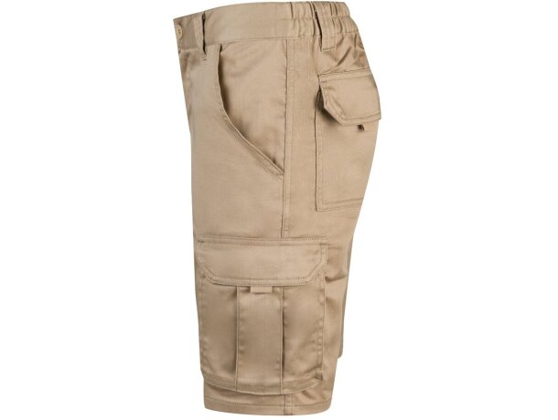 Bermudas elásticas multibolsillos Hebe con cinturilla elástica Natural claro detalle 3