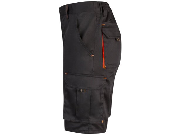 Bermudas Hemera bicolor multibolsillos con cinturilla elástica Negro/Naranja detalle 15